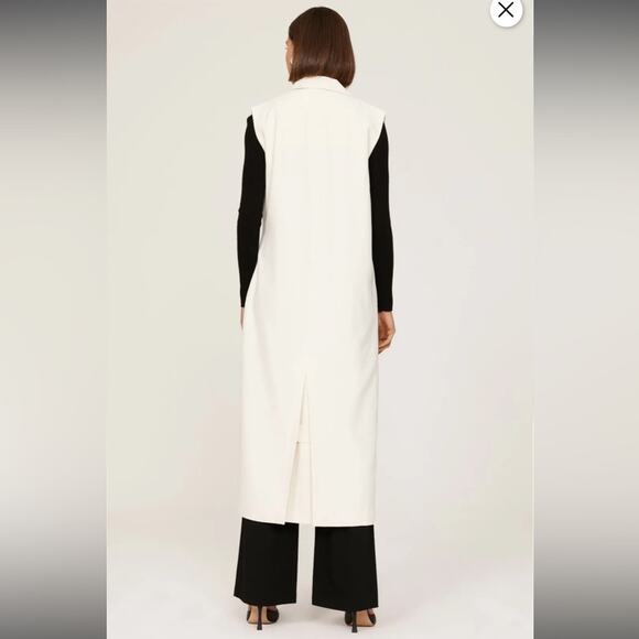 RTR Marina Moscone Collective Cream Long Wrap Vest Coat Sz M - Picture 2 of 16
